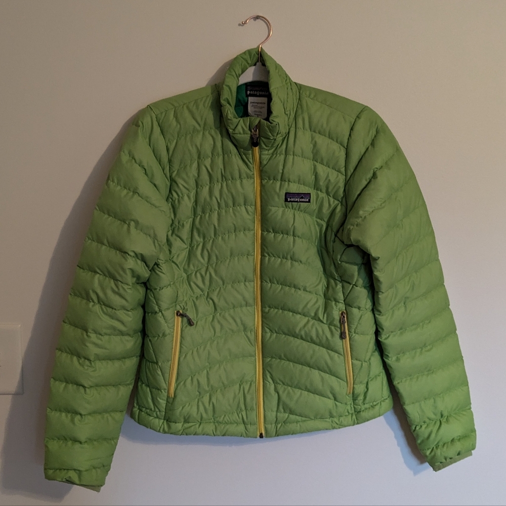 Patagonia Lime Green Quilted Puffer Jacket